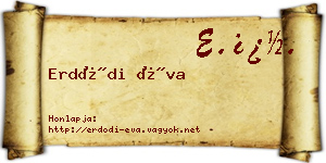 Erdődi Éva névjegykártya